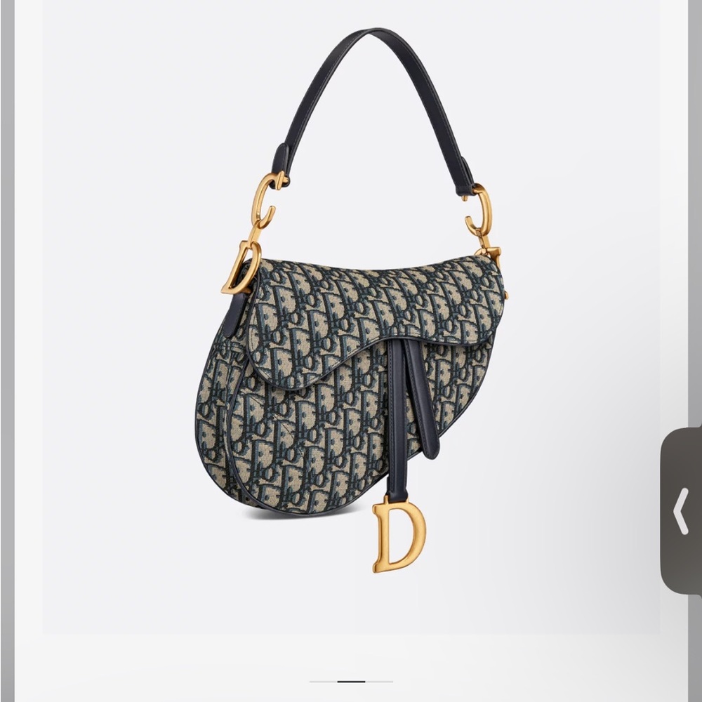 New Box Dustbag Christian Dior Blue oblique, Gold hardware Saddle Bag
